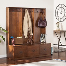 Jolene Entryway Storage Unit - Transitional Style - Whiskey Maple