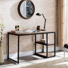 Garviston Reclaimed Wood Writing Desk - Industrial Style - Rustic Black w/ Distressed Fir