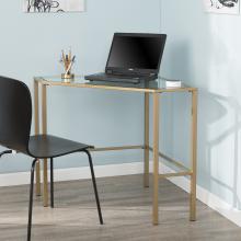 Keaton Metal/Glass Corner Desk - Soft Gold