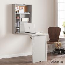 Minford Fold-Out Convertible Wall Mount Desk - Gray
