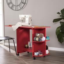 Stradville Expandable Rolling Sewing Table/Craft Station - Universal Style - Farmhouse Red