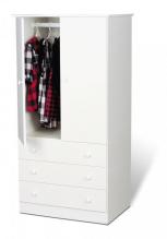 White Edenvale 3 Drawer Wardrobe