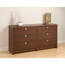 Medium Brown Walnut Series 9 Designer 6 Drawer Dresser