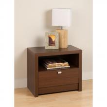 Medium Brown Walnut Series 9 Designer 1 Drawer Nightstand
