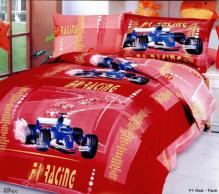 F1 Red - Duvet Cover Bed in Bag - Twin Kids Bedding Juvenile Set