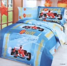 F1 Blue - Duvet Cover Bed in Bag - Twin Kids Bedding Juvenile Set
