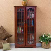 Window Pane Media Cabinet - Cherry