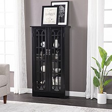 Window Pane Media Cabinet - Black