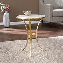 Fordoche Round Accent Table - Gold
