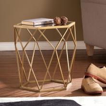 Joelle Geometric Accent Table - Gold