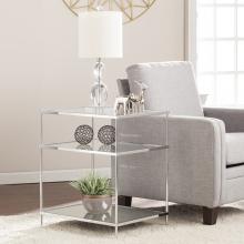 Knox Glam Mirrored Side Table - Chrome