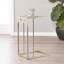 Colbi Mirror-Topped C-Table - Glam Style - Champagne w/ Antique Mirror