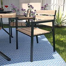 Standlake Slatted Outdoor Chairs - 2pc Set