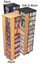 Oak & Black Large 4-Sided Spinning Tower