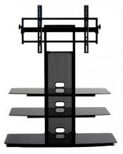 Flat Panel TV Mounting System With 3 Av Component Shelves