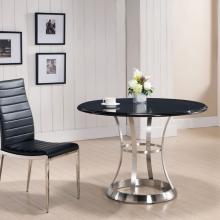 Stainless Steel & Black Marquina Marble Dining Table