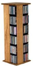 Solid Hardwood Swiveling CD/DVD Storage Rack - 288