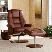 Holly & Martin&trade; Torwood Leather Recliner and Ottoman-Cognac