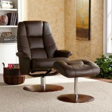 Holly & Martin&trade; Torwood Leather Recliner and Ottoman-Brown