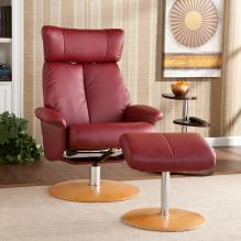 Holly & Martin&trade; Bennett Leather Recliner and Ottoman-Brick Red