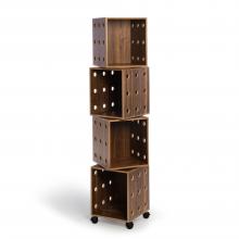 Walnut Perf Boxes- 4 stack with casters