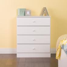 Astrid 4-Drawer Dresser, White