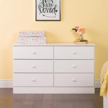 Astrid 6-Drawer Dresser, White