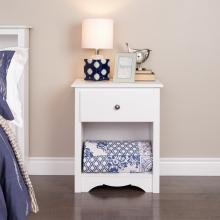 Monterey 1-drawer Tall Nightstand, White