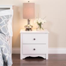 White Monterey 2 Drawer Nightstand