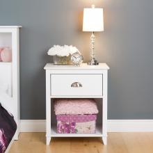 Yaletown 1-Drawer Tall Nightstand, White