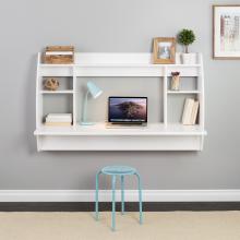 Wide Floating Desk, White