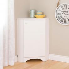 Elite White Corner Storage Cabinet