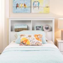 White Twin Bookcase Headboard