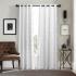 White Curtains Damask Jacquard, Grommet, Semi-Blackout, Tall 60x100 inches