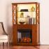 Gentry Electric Fireplace Curio Tower - Oak Saddle Thumbnail